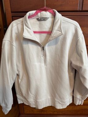 Tuff Athletics Light Cream Half-Zip Fleece Pullover